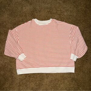 Women’s American Eagle Oversized Striped Sweatshirt Size Large